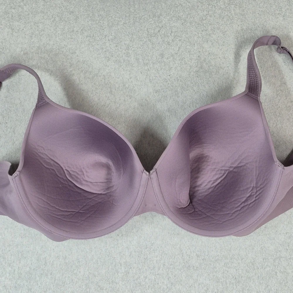Cacique Women Bra 46DD Purple T Shirt Lightly Lined Underwired Strap Adjustable